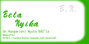 bela nyika business card